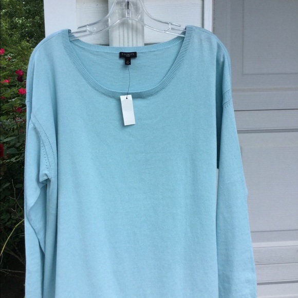 NWT Talbots Cute Light Blue Tassel Hem Sweater - Picture 3 of 6